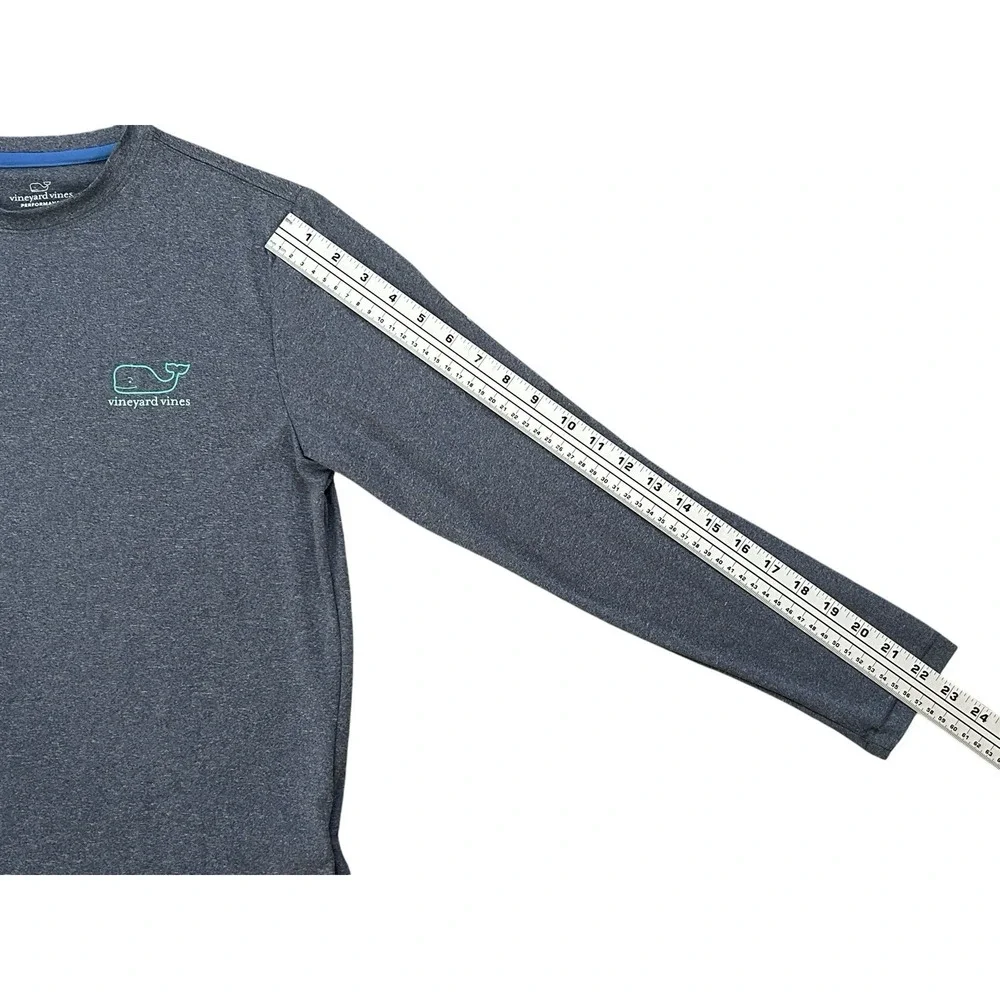 Vineyard Vines Whale Harbor Performance Tee‎ Boys Large Long Sleeve Gray Size 16